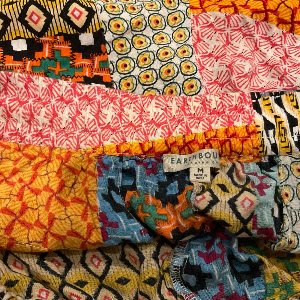 Earthbound Assorted Patchwork Boho Shorts, Size M… - image 6